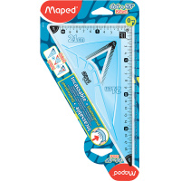 Угольник 21см "Flex" 2в1 с гипотенузой, углом 60/45°, неломающийся, непачкающиеся края 255110