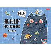 Альбом для рисования А4 24л "Космический котик" склейка, жесткая подложка, глянцевая ламинация 07492