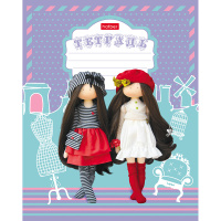 Тетрадь А5 18л клетка "Модные подружки" на скобе 5 дизайнов 18Т5В1/063812