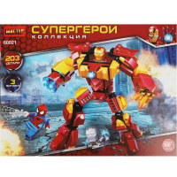 Конструктор "Супергерои" 203 детали 36х27х6см пластик (3 фигурки) 60021-ZH