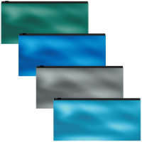 Папка на молнии 255х130мм "Glossy Ice Metallic, Travel" полипропилен, ассорти 53298