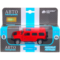 Машина "Hummer H3" красная, инерционная, металл 17,5см (свет, звук, откр.двери) JB1251269
