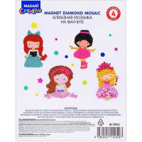 Алмазная мозаика 7,5х7,5см "Принцессы" 4шт. на магните частичная выкладка M-11913