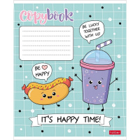 Тетрадь А5 24л клетка "Пришла еда" на скобе 5 дизайнов 24Т5В1/068344