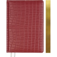 Ежедневник недатированный А5 "Wild" 320стр., бордовый, с золотым срезом, искусственная кожа