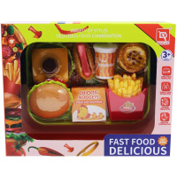 Набор продуктов "ФастФуд" 28х22,5см 6 предметов + поднос, пластик 2310593/185-72