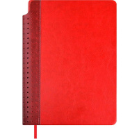 Ежедневник недатированный А5 "Escalada" 240стр., красный, искусственная кожа "Сариф" 70620