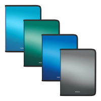 Папка на молнии A5+ "Matt Ice Metallic" пластик 0,6мм ассорти 50355