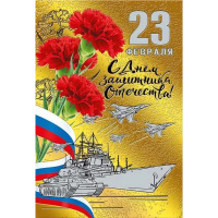 Открытка "23 февраля. С Днем защитника Отечества!" средний формат 182х126мм 023.744