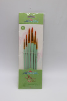 Набор кистей синтетика 6шт. круглые, зеленые (№ 2,4,6,8,10,12) Y10739-24