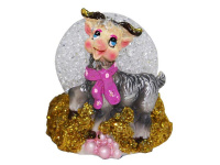 Статуэтка керам. Овечка с шаром 7см светящийся, 2 вида Y1240-14/1034