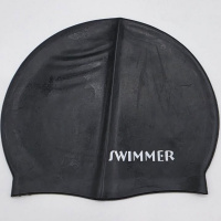 Шапочка для плавания 21,5см черная 2039-292