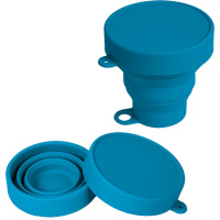 Стакан-непроливайка складной "Mini" силиконовый 8х8см 180 мл с крышкой, неоновый голубой 8090416