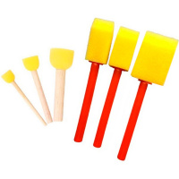 Набор кисть-губка 6шт. круглые/плоские (размер 1,5см/2см/2,5см/3см/4,7см) поролон Y10790-24