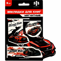 Набор закладок магнитных "Красная тачка" 3шт. 39х42/27х75/44х44мм 70071