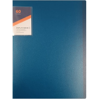 Папка 60 вкладышей А4 полипропилен 0,75мм внешний карман синяя VS195130