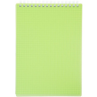 Блокнот А5 80л "Line neon. Зеленый" клетка, на спирали, пластиковая обложка 081503