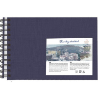 Скетчбук А5 14,8х21см 80л 130г/м2 "Travelling sketchbook" синий, спираль слева, твердая обложка БЛ-5