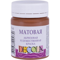 Краска акриловая 50мл коричневая светлая матовая Декола 14328426