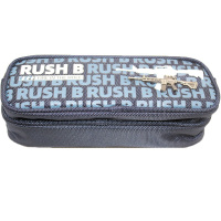 Пенал 21,5х5,5х9см прямоугольный, 2 отделения, текстиль, графит DZ1126