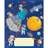 Тетрадь А5 18л клетка "Космическое приключение" на скобе 5 дизайнов 18Т5В1/067621
