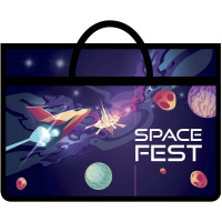 Папка с ручками А3 470х335х50мм "Space fest" на молнии пластик ПМ-А3-26 Папка с ручками А3 470х335х50мм "Space fest" на молнии пластик ПМ-А3-26