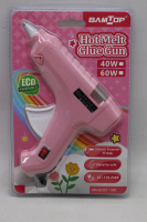 Пистолет клеевой электрический (40Вт) 17х14см диаметр 1,1см, розовый корпус 11571-24