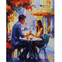 Живопись по номерам (акрил) 40х50см "Уличное кафе" сложность 4, холст на подрамнике МСА2092