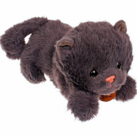 Котенок 25см пушистый, лежачий 2 цвета XM24724