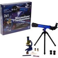 Набор "Телескоп+микроскоп" пластик/металл 1005584R/C2109