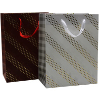 Пакет подарочный "Золотые полосы" 18х23х10см 3 цвета 11525-24