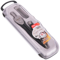 Циркуль "Козья ножка" + карандаш механический, набор грифелей, пластик, в футляре EG20904