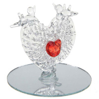 Сувенир "Сердце с голубями" 5,5см стекло, 4 цвета Y233-13