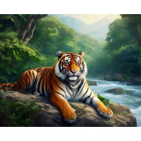 Живопись по номерам (акрил) 40х50см "Гроза джунглей" сложность 4, холст на подрамнике МСА2080