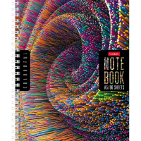 Тетрадь А5 96л клетка "Colorful line" на спирали, многоцветный срез, перфорация на отрыв 4 дизайна