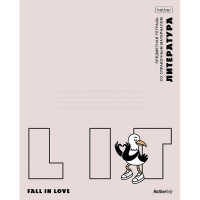 Тетрадь А5 48л линия Литература "Приключения чайки" на скобе пластиковая обложка 094669