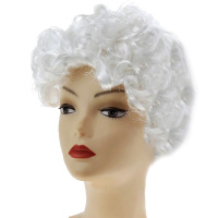 Парик короткие кудрявые волосы, белый Y10207-24