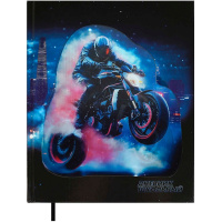 Дневник для 1-11 классов "Огенный мотоцикл" твердая обложка, глянцевая ламинация, аппликация 68816