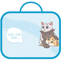 Папка с ручками 33,5х26х6см "Три котика" ткань ПШ-11 Папка с ручками 33,5х26х6см "Три котика" ткань ПШ-11