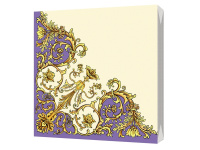 Салфетка 33х33мм 1шт Флорентийский стиль (фиолетовый) трехслойная 1005499