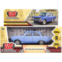 Машина "Ретро-модель" сиреневая, инерционная, металл 12,5см (открывающиеся двери) AZLK2140M-12-PRP