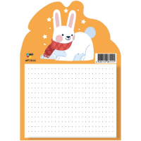 Блокнот 105х145мм 30л "Заяц" магнитный, в точку, склейка (блок 95х75мм) 8111