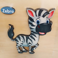 Пазлы "Собери картинку. Зебра" 14,5х14,5см дерево, 10 видов 11411-24