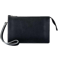 Клатч 220х135х45мм черный, натуральная кожа KH.6.CD.