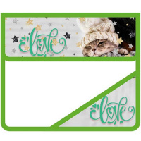 Папка на липучке А5 230х190х50мм "Котик" 2 отделения, с клапаном, пластик ПМ-А5-36