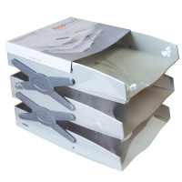 Набор из 3-х лотков горизонтальных "Sysmax.NEO" 26,3х33,6х24см пластик, серый 280063