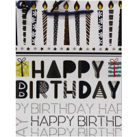 Пакет подарочный "С Днем Рождения" 18х23х10см 4 вида ZH2037