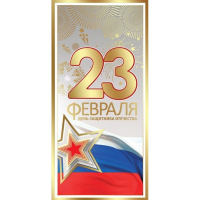 Открытка "23 февраля. День защитника Отечества!" евроформат 98х204мм 6200409
