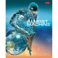 Тетрадь А5 48л клетка "Кибер интеллект" на скобе металлизированный картон 5 дизайнов 075337