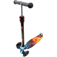 Самокат 3-х колесный L=57см пластик/металл, колесо PU d=12см/9см светится Y7858-18